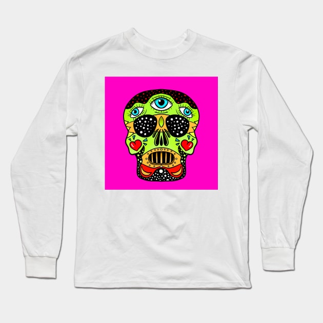 Candy skull 3 Long Sleeve T-Shirt by fakeface